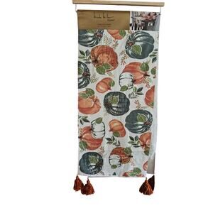 Nicole Miller home 16x72 inch table runner harvest beaded pumpkins